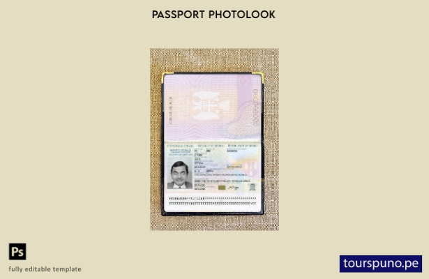listo para imprimir plantilla de aspecto fotográfico del pase de Serbia (present